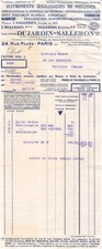 FACTURE  1937 INSTRUMENTS OENOLOGIQUES DUJARDIN SALLERON A PARIS - M. EMARD A