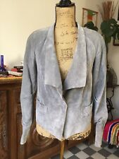 Veste Cuir Daim Gris Mango