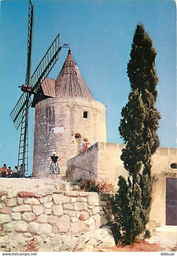 Carte postale moulin à vent - moulin,