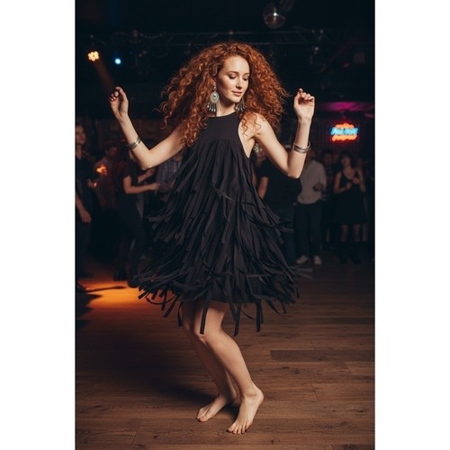 Cop copine black - black, fringe