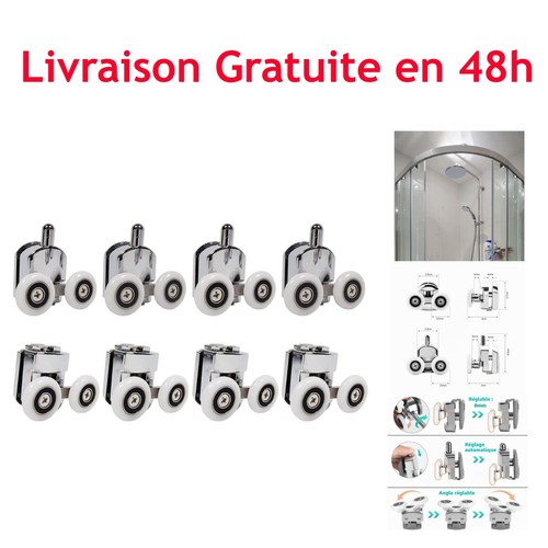 Roulettes porte douche 25mm