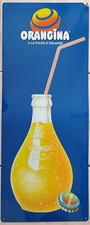 Plaque publicitaire en métal boisson ORANGINA 75x30cm