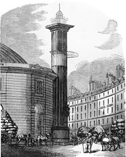 COLONNE MÉDICIS, FONTAINE de la HALLE aux BLÉS, ancien HÔTEL de SOISSONS- Gravur