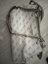 Sac A Mains  Guess Blanc Synthétique Cuir Femme Bon État Quelques Rayures