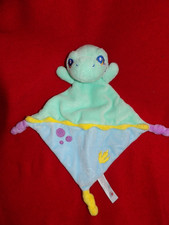 Doudou Plat Nicotoy Grenouille Verte Bleue Jaune Violet