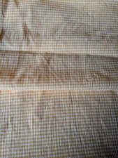 COUPE TISSU  POLYESTER FROISSE PETITS CARREAUX  VICHY JAUNE ET BLANC