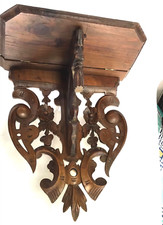 ANCIENNE ÉTAGÈRE EN BOIS SCULPTÉ FLEURS FORÊT NOIRE CARVED WOODEN SHEL FLOWERS