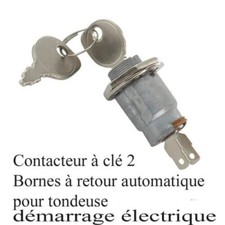 Contacteur à clef  retour automatique pour demarreur TONDEUSE TRACTEUR 2 CLE