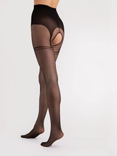 Fiore Delight - Collant Ouvert Sexy Femme  20 Den - T2 T3 T4 T5 - O5037
