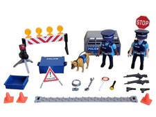 Playmobil City Action 6924 Barrage Police Herse 2 Agents Chien Accessoires TBE