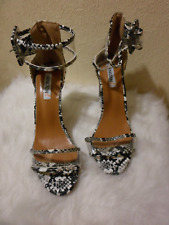 sandales escarpins brides transparentes p.38 serpent snake noir/blc neuf talons