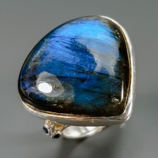 Bague en labradorite naturelle