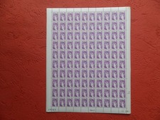 FRANCE NEUF **: PLANCHE ENTIERE DE 100 TIMBRES DU N° 1969 SABINE 50 cts VIOLET