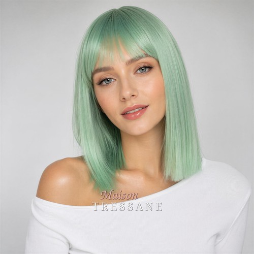 Perruque femme vert bob carré - perruque,