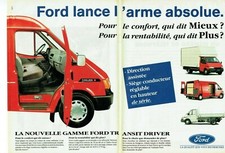 Publicité Advertising 220  1992  nouvelle gamme  fourgon Ford  Transit Driver