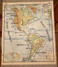 CARTE SCOLAIRE VIDAL LABLACHE 18/18 bis Continent américain Armand Colin