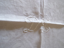 Nappe ancienne en lin damassé