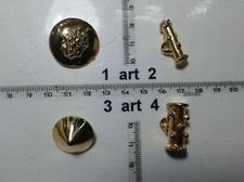 1 Bouton Boutons Bijoux Cône Tube , Lion Or Buttons Boutons Vintage g21