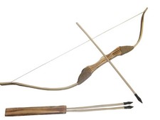 Arc bois 95cm + carquois et 3 flèches jouet enfant tir nature  