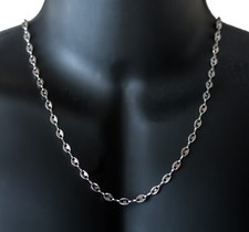 Chaine collier maille grain de café agrafé pour homme acier inox neuve