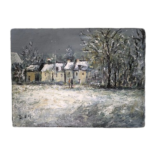Acrylique sur panneau neige - acrylique,
