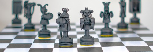 Figurines échecs stylisées - figurines, d'échecs
