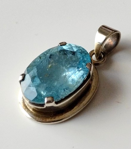 Pendentif aigue marine - en, aigue-marine