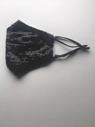 Stylish black sequin face - sequin,