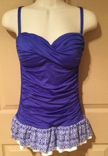 24 & OCEAN WOMENS OR MATERNITY HALTER BATHING SUIT SWIMSUIT WOMENS SMALL SM BLUE