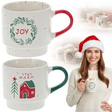 Ensemble de tasses de Noël 2 x 380 ml verres à café verres à thé verres à café