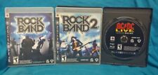 Rock Band 1 2 + AC/DC Live Track Pack -  Game Lot Sony PlayStation 3 PS3 Working