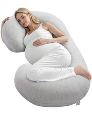 VEVOR Coussin de Grossesse Oreiller Maternité Forme C pour Corps Doux Respirant