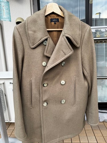 Beige pea coat size m - a.p.c.,