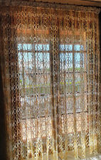 1 Rideau pour porte fenêtre effet maille multicolore avec galon fronceur en haut