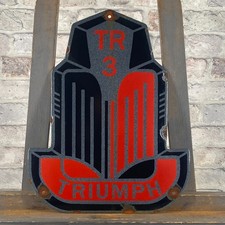 Plaque émaillée TRIUMPH 15,7x12,6" (40x32cm) déco service garage moto vintage