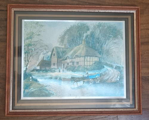 Tableau foil art maison cheval - tableau,