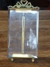 Ancien Cadre porte photo Laiton Verre Biseauté Napoléon III nœud et couronne