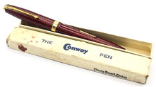 STYLO PLUME VINTAGE CONWAY STEWART N° 76 EN CHEVRONS ROUGES 14K MEDIUM NEUF...