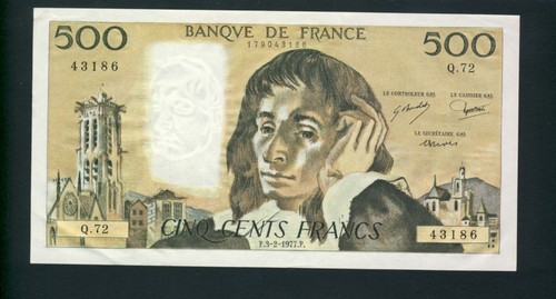 Billet 500 francs - 500, pascal