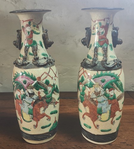 Paire vases japonais en - de,