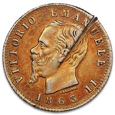 Italie - FAUX D'ÉPOQUE en platine plaqué or 20 lire 1863 - monnaie de faussaire