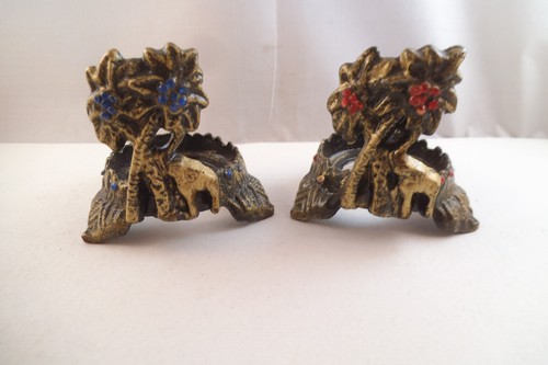 Vintage pair jeweled metal - of,