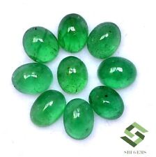 4x3 MM Émeraude Naturel Ovale Cabochon Lot 09 Pièces 1.50 Cts non Traité Perdre