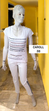 Caroll Taille 38  haut top tee shirt manches courtes blanc femme T-shirt