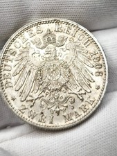 À vendre : Pièce allemande en argent 2 Mark 1906 – Guillaume II, Roi de...