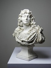 Petit buste ancien/vintage Louis XIV d’après Gole & Le Brun plâtre blanc