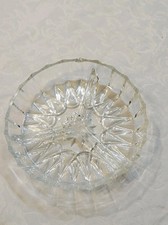 Plat à compartiments ,crudités ou gâteaux apéritif En Verre/cristal/ vintage 