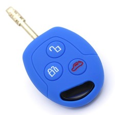 Housse De Clé FF Bleue Protection En Silicone Pour Clé De Voiture Télécommande