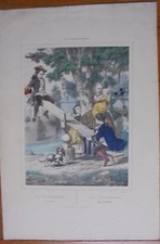 lithographie XIX°siècle.Les