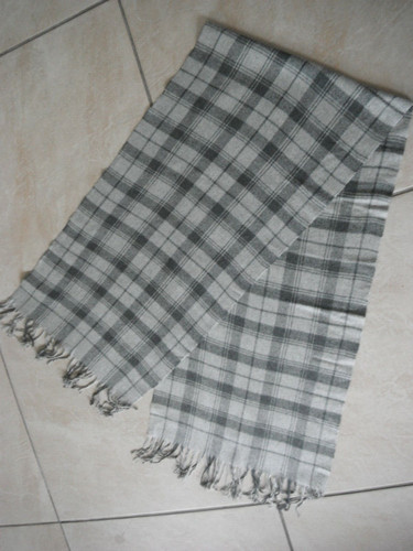 Echarpe carreaux gris - echarpe,